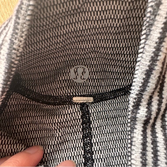 Lululemon Run: U-Turn Pullover Mini Check Pique Black White quarter zip 8 - Picture 10 of 14